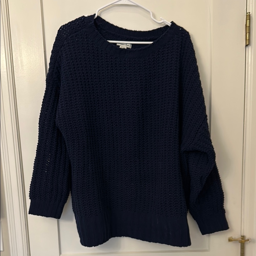 OVERSIZED CHUNKY NAVY BLUE SWEATER